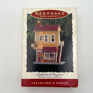 1994 Hallmark Keepsake "Neighborhood Drugstore" Christmas Ornament-QX528-6